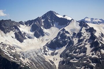 View on mountains from big caucasian ridge