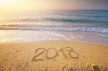 2018 year on the sea shore.