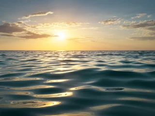 Foto auf Acrylglas Meereswellen hautnah, Flachwinkelansicht, Sonnenuntergang. Schöne Naturkomposition. Gestaltungselement. © GIS
