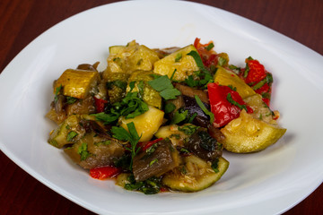 Baked vegetables salad