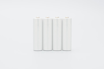 Batteries isolated on white background. Mockup design with copy space.