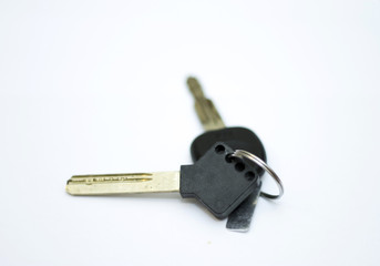 Car key and block key isolated on white background