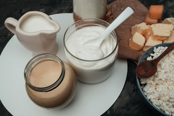 dairy products on the table