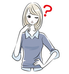 女性　表情　疑問
