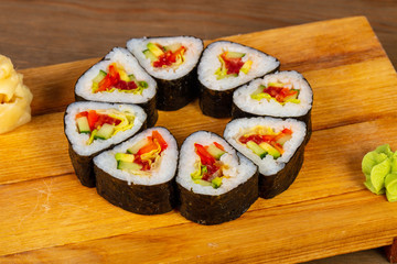Japanese roll with vegetables