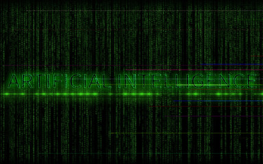 Artificial intelligence. Technology, artificial intelligence and innovation concept. Abstract digital backdrop. 