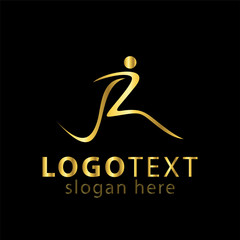 R letter people logo icon vector template