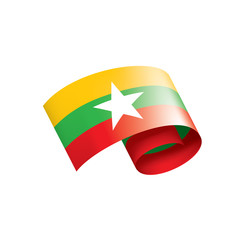 Myanmar flag, vector illustration on a white background