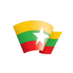Myanmar flag, vector illustration on a white background