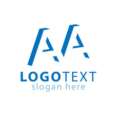 AA initial letter with negative space logo icon vector template