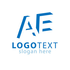 AE initial letter with negative space logo icon vector template