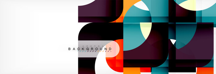 Color square shapes, geometric modern abstract background