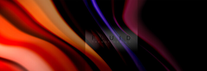 Rainbow fluid abstract shapes, liquid colors design, colorful marble or plastic wavy texture background, multicolored template for business or technology presentation or web brochure cover design