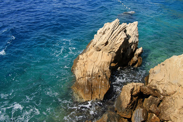 Rocks in  turquoise Adriatic Sea , Croatia