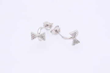 Fashion earring on white background