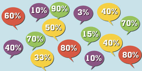  % Percent Discount, Sale Up, Special Offer, Trade off, Promotion concept