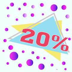 20 % Percent Discount, Sale Up, Special Offer, Trade off, Promotion concept