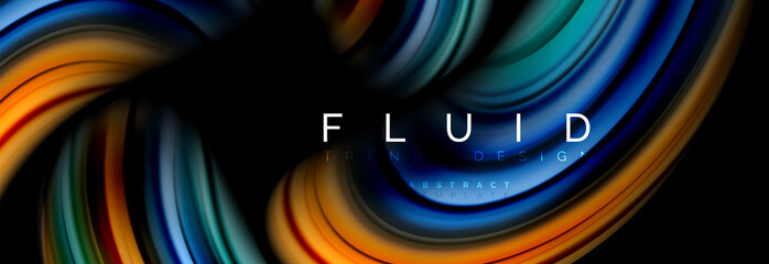 Wave fluid flowing colors motion effect, holographic abstract background. Vector illustration