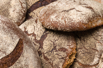 Bakery - gold rustic crusty loaves of bread