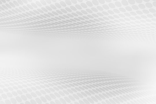 Halftone, perspective and horizontal gray background. Dots abstract concept.