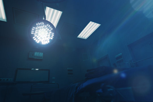 Operating room for surgical interventions surgery hospital with medical equipment for emergency operating theater with operating room light and special clinic lights with modern healthcare technology