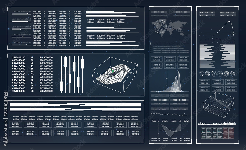 Poster hud. collection with hud. futuristic interface hud design. hud technology innovation. hud ui. hud da
