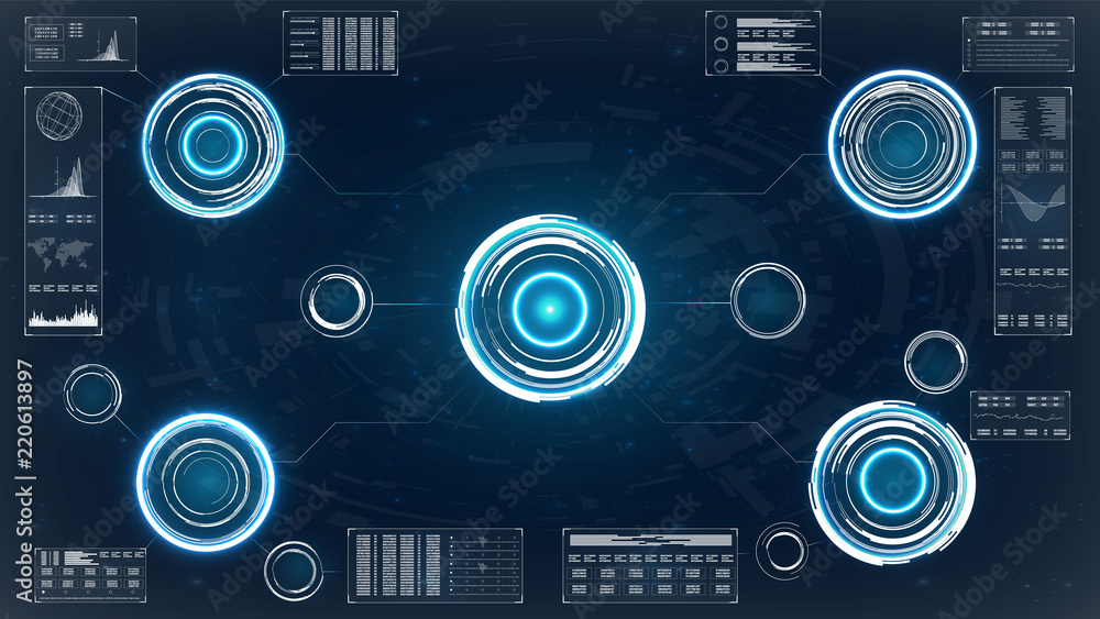Aufkleber hud for game screen design. hud dashboard display. hud ui app. futuristic vector hud interface scree