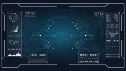 Hud. Illustration for concept design. Hud dashboard display. Lcd tv monitor, vector illustration. Hud game. Hud ui  app. 