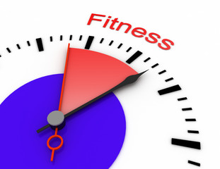 clock with red seconds hand area 3d fitness.rendered illustration