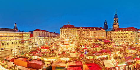 Dresden in Christmas time, Germany. Spectacular view on famous traditional European Christmas...