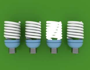 light bulb.individuality and different creative idea concepts . 3D rendered illustration