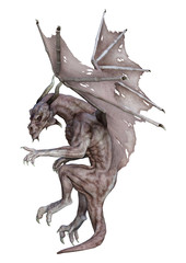 3D Rendering Fantasy Dragon on White