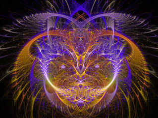 Graphic Design. Magic energy multicolored fractal. 3D rendering. 