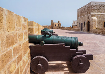Fototapeta na wymiar The fortress walls surround the old medina of Essaouira, Morocco