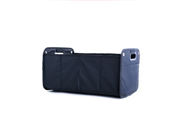 Insulated food delivery bag basket isolated on white