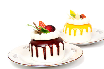 Festive homemade cake, sweet pastry, covered with icing