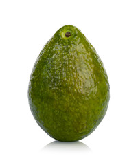 Green avocado isolated on white background