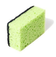 colored kitchen sponges isolated on white background