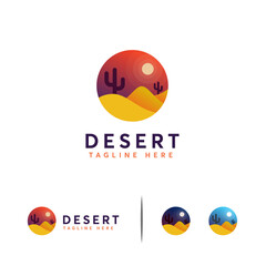 Desert logo designs concept vector, Iconic Desert Symbol