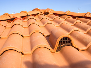 Ventilation mouth, with protection grid, with brick cover
