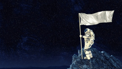 Pioneer of space. Mixed media