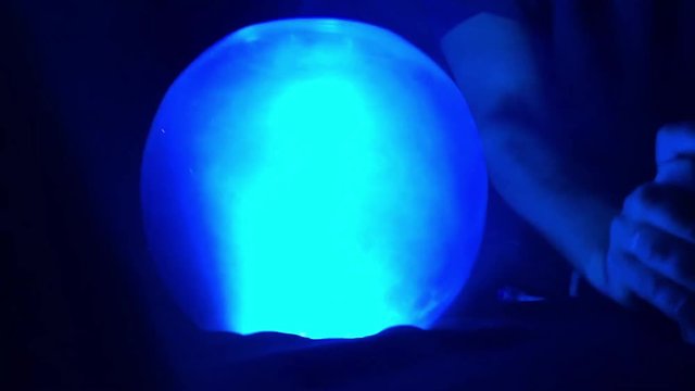glowing glass sphere for predictions close-up
