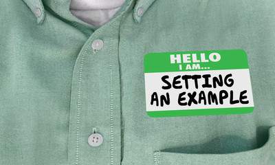Setting an Example Good Practice Name Tag 3d Illustration