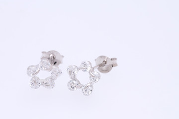 Fashion earring on white background