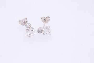 Fashion earring on white background