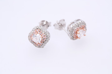 Fashion earring on white background