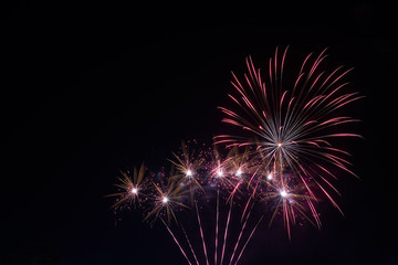Obraz premium Fireworks With Black Background