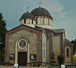 Obraz premium Front view on orthodox church in Temerin, Serbia