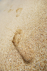 footprint on beach