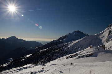 Fototapeta premium Panorama invernale delle Alpi